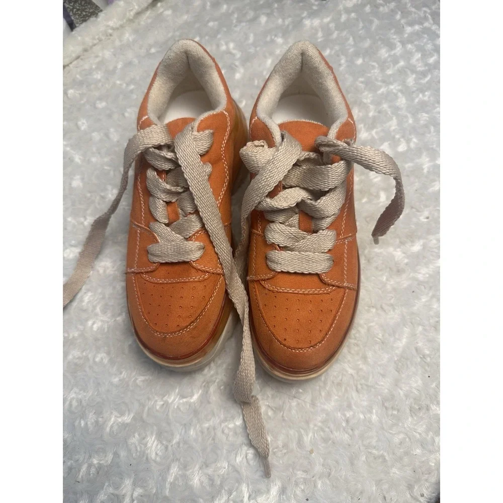 Steve Madden Evolved EVOLOVED1 Men's Low Top Lace-Up Sneakers Orange/Beige